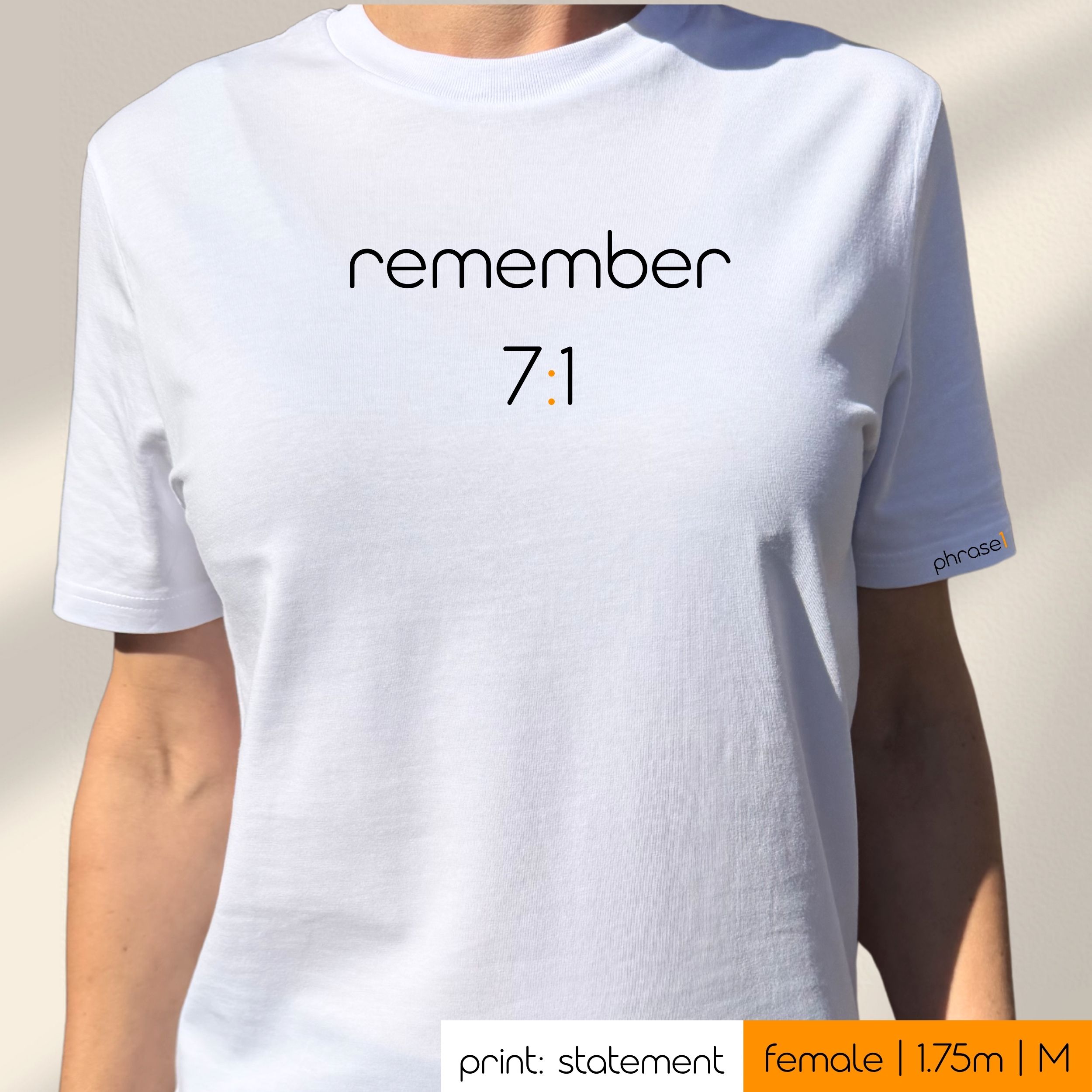 Premium T-Shirt mit Spruch "remember 7:1"